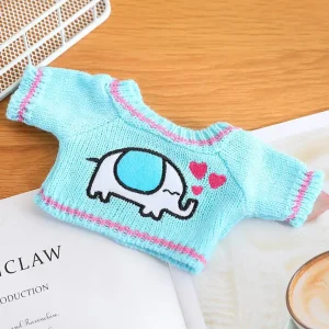 Elefant gosedjur, tecknad style och DIY, kläder till lalafanfan cafe, 30 cm