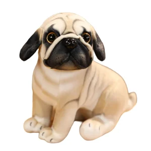 Hund gosedjur, Small och Stuffed, realistisk valpdesign mops chihuahua, 18 cm