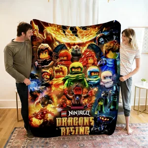 Filt med Ninjago-figurer i tecknad stil för soffa, vila och resor, 100–220 cm 46 Filt med Ninjago-figurer i tecknad stil för soffa, vila och resor, 100–220 cm