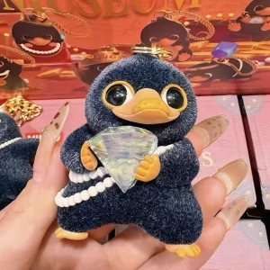 Niffler som flockad minifigur i Kawaii-stil, nyckelring från Smyckesmuseets serie 34 Niffler som flockad minifigur i Kawaii-stil, nyckelring från Smyckesmuseets serie