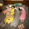 Giraff och enhörning gosedjur i kawaii-stil, stor och lång plyschkudde, 70–120 cm