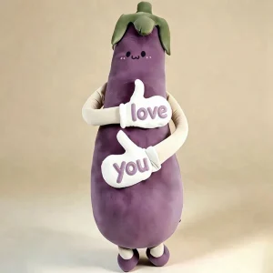 Kramkudde som aubergineformat gosedjur med kreativ lyckogest i flera figurvarianter 17 Kramkudde som aubergineformat gosedjur med kreativ lyckogest i flera figurvarianter