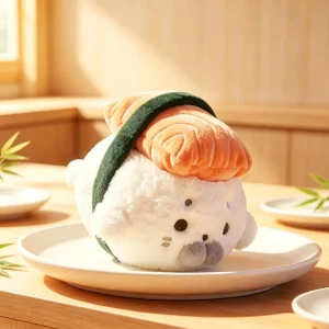 Säl gosedjur på, mjukt kramdjur med söt och lekfull design av lax-sushi, 18 cm 8 Säl gosedjur på, mjukt kramdjur med söt och lekfull design av lax-sushi, 18 cm